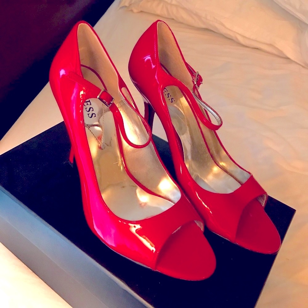 Guess Red Patent Leather Pumps